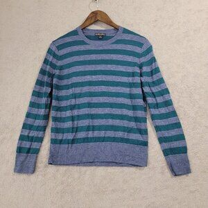 Brooks Brothers Women's Size M  Striped 100% Linen Sweater Blue & Green